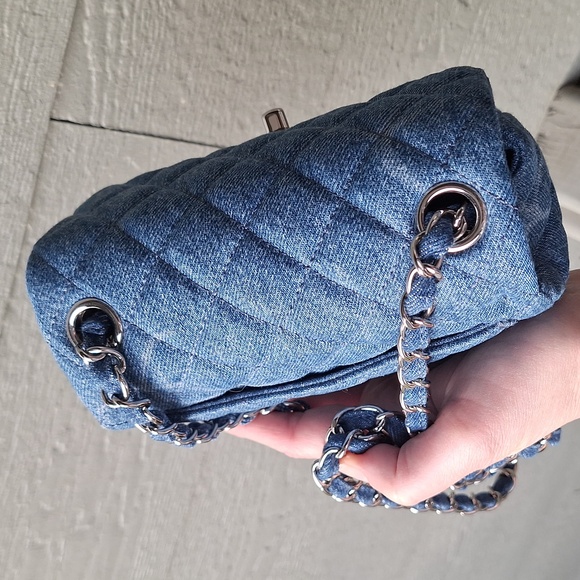 Chanel interlocking CC denim mini flap bag nearly FULL SET - Picture 8 of 14